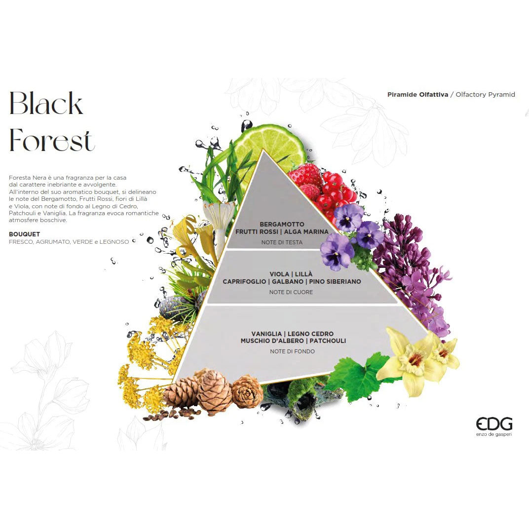 EDG Enzo De Gasperi Profumatore Diffusore con Bastoncini Bottiglia Classic 250ml Blu Black Forest