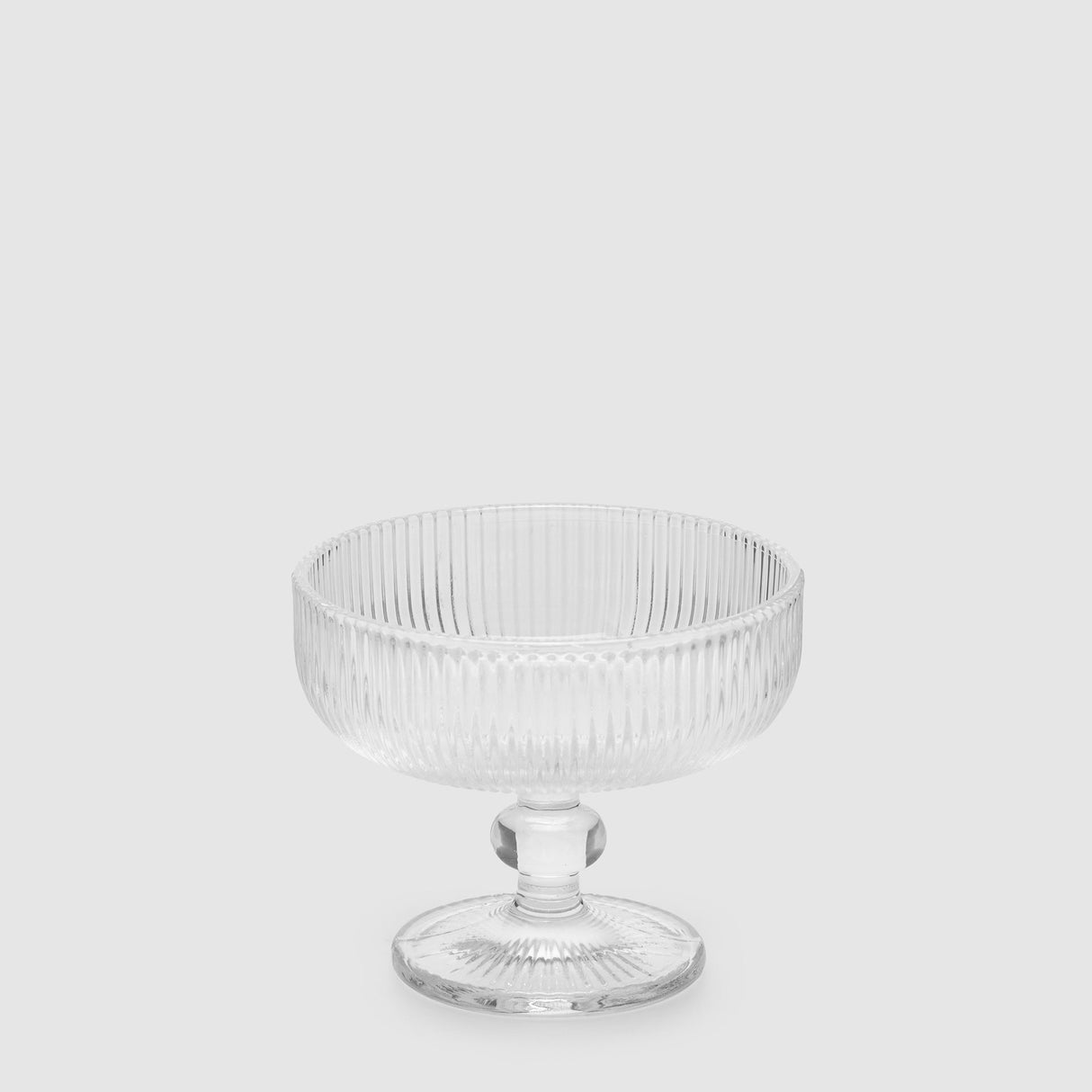 EDG Enzo De Gasperi Ciotola Coppa Righe Set 2 Pezzi 10x12cm Trasparente Vetro