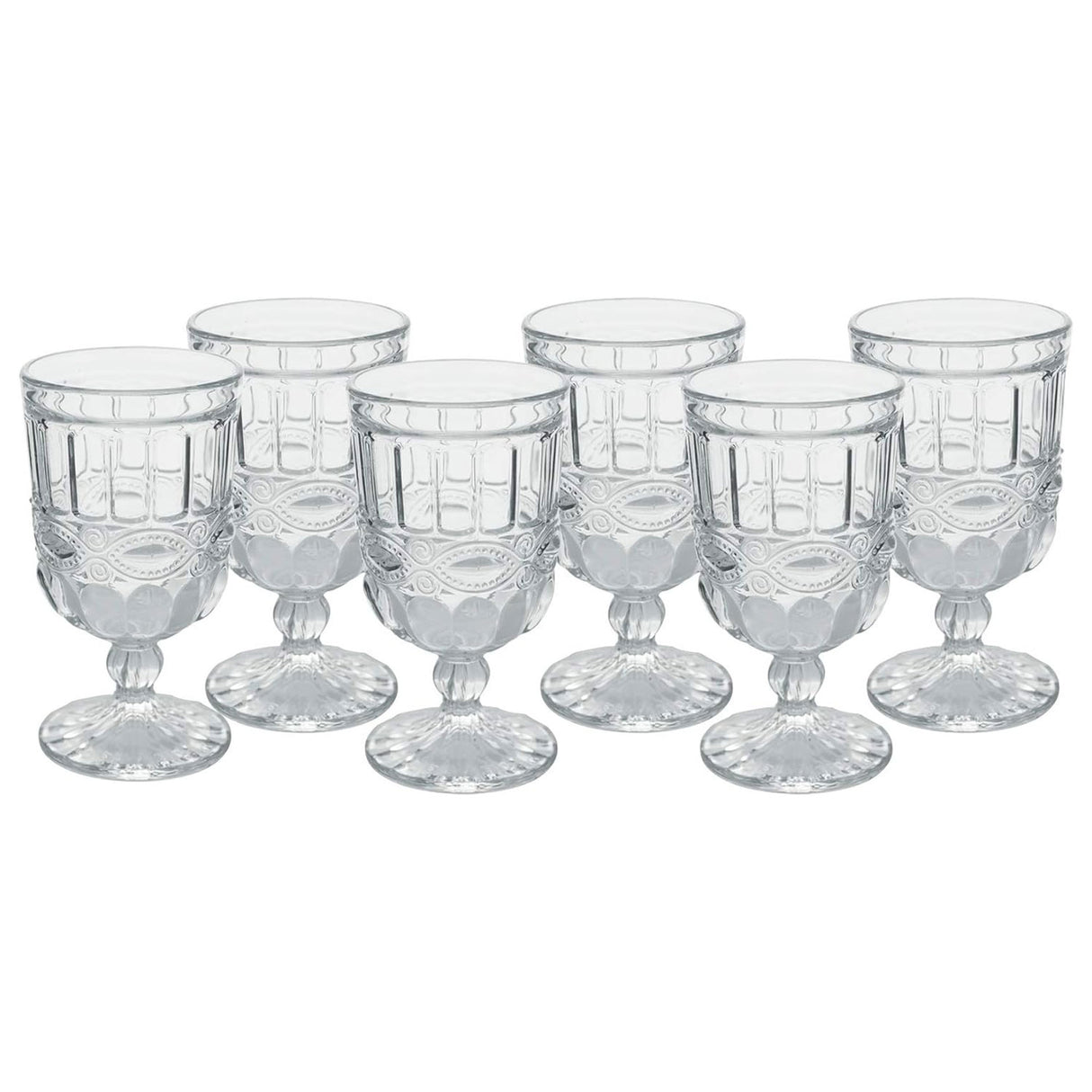 Set 6 calici acqua Nobilis Villa D'Este in vetro lavorato 275 ml