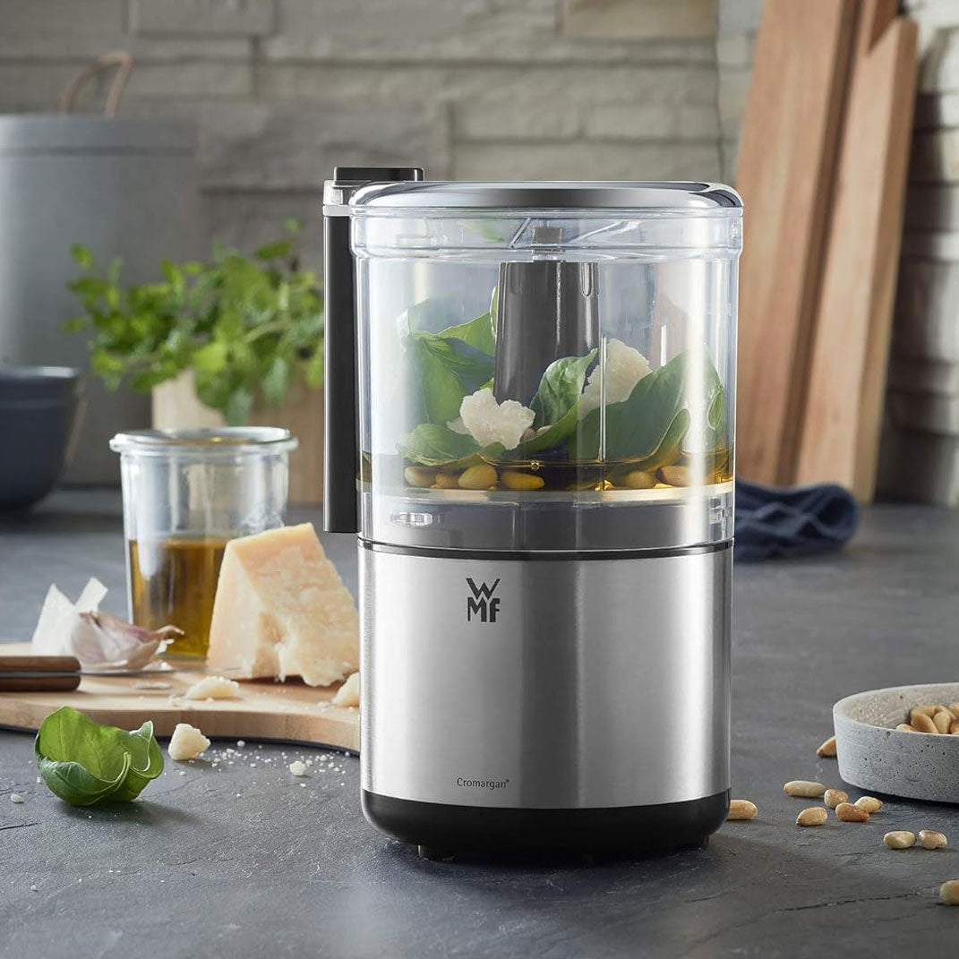 WMF KITCHENminis Tritatutto Compatto e Salvaspazio 300ml Acciaio Cromargan