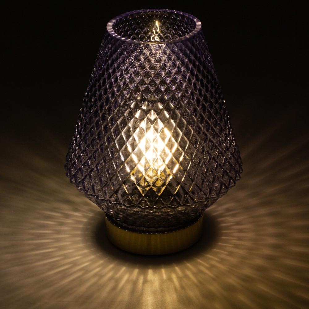 EMÒ ITALIA Marrakesh Lanterna Lampada da Tavolo 17cm Blu Vetro