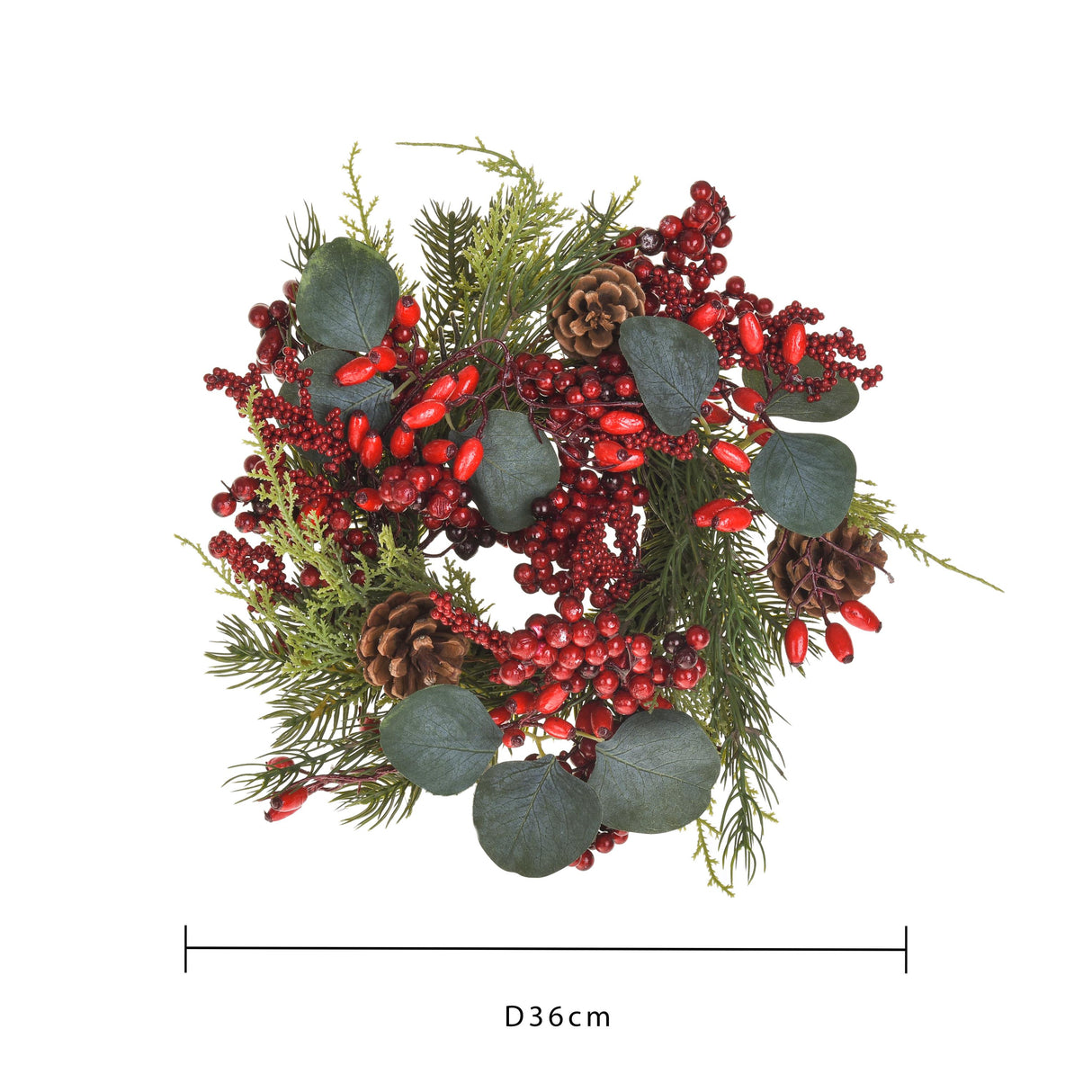 BIANCHI DINO Wreath Garland 36cm Eucalyptus Christmas Decoration