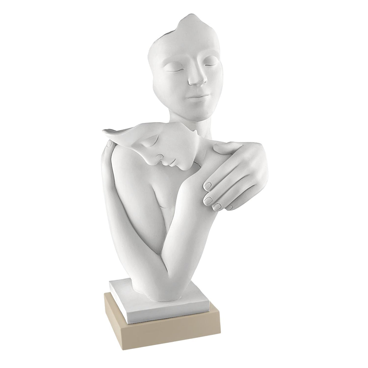 BONGELLI PREZIOSI Scultura Abbraccio 19cm Base Nocciola Marmorino