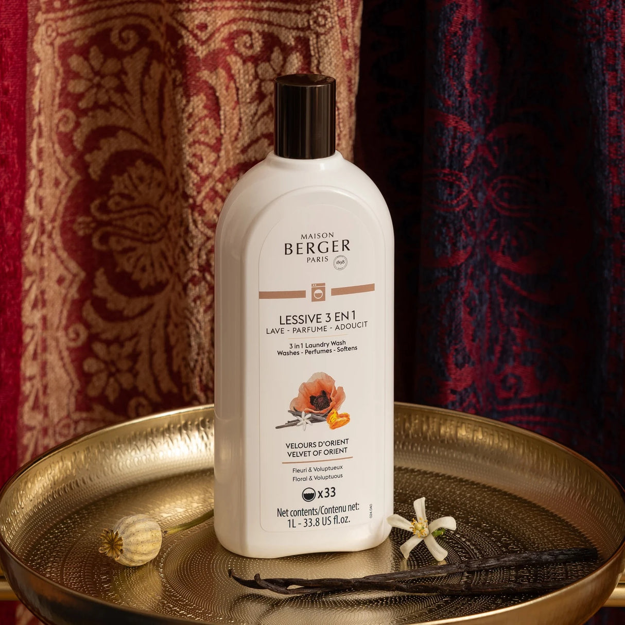 LAMPE BERGER Detersivo Ammorbidente Profumo Bucato 3 in 1 Velours d'Orient 1L