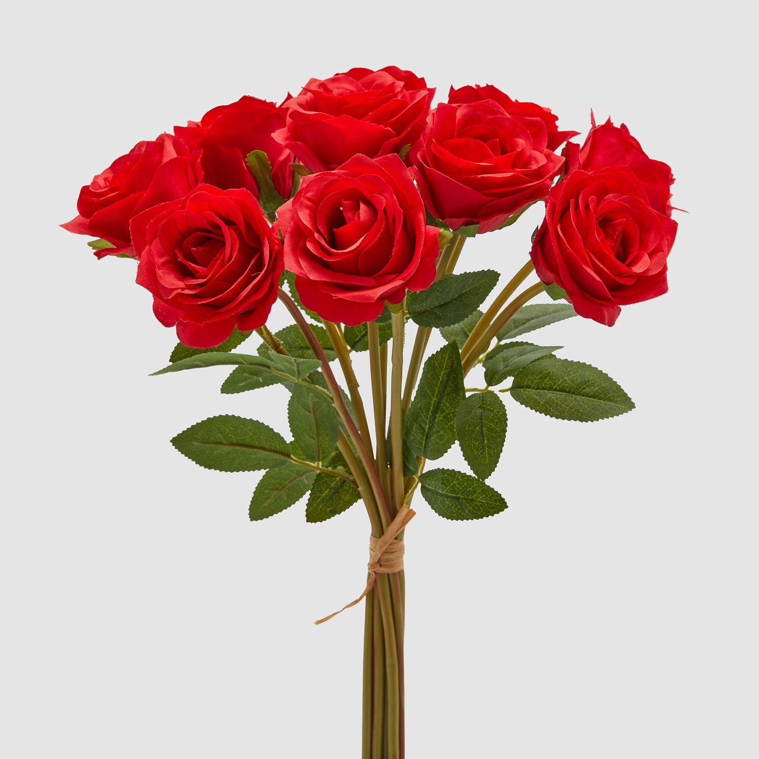 EDG Enzo De Gasperi Mazzo di 10 Rose Fiori Artificiali 40cm Rosso
