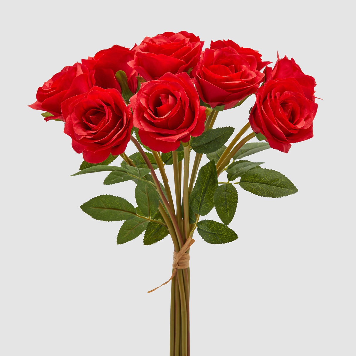 EDG Enzo De Gasperi Mazzo di 10 Rose Fiori Artificiali 40cm Rosso