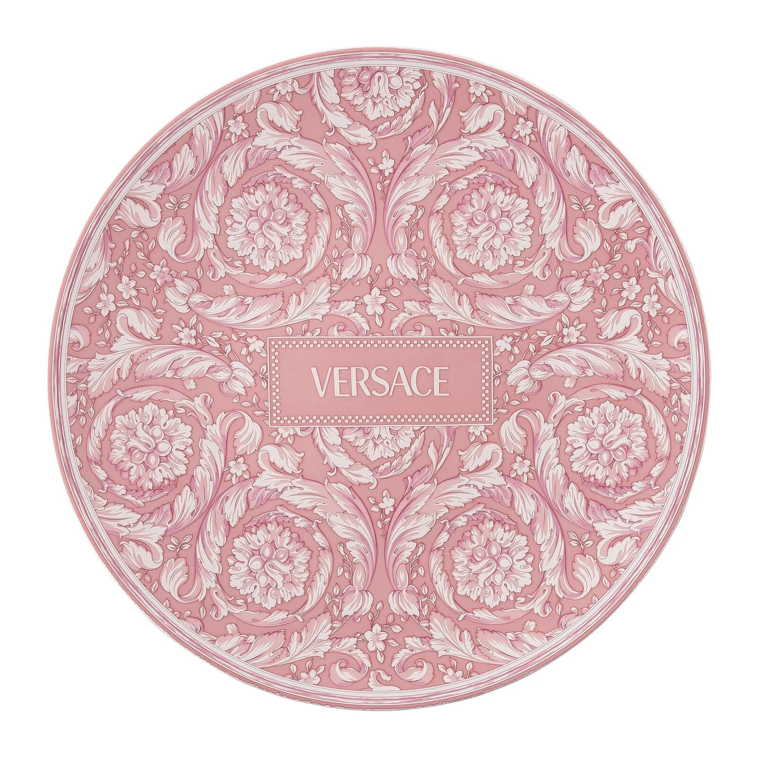 VERSACE Barocco Rose Placeholder Plate 33cm Pink Porcelain