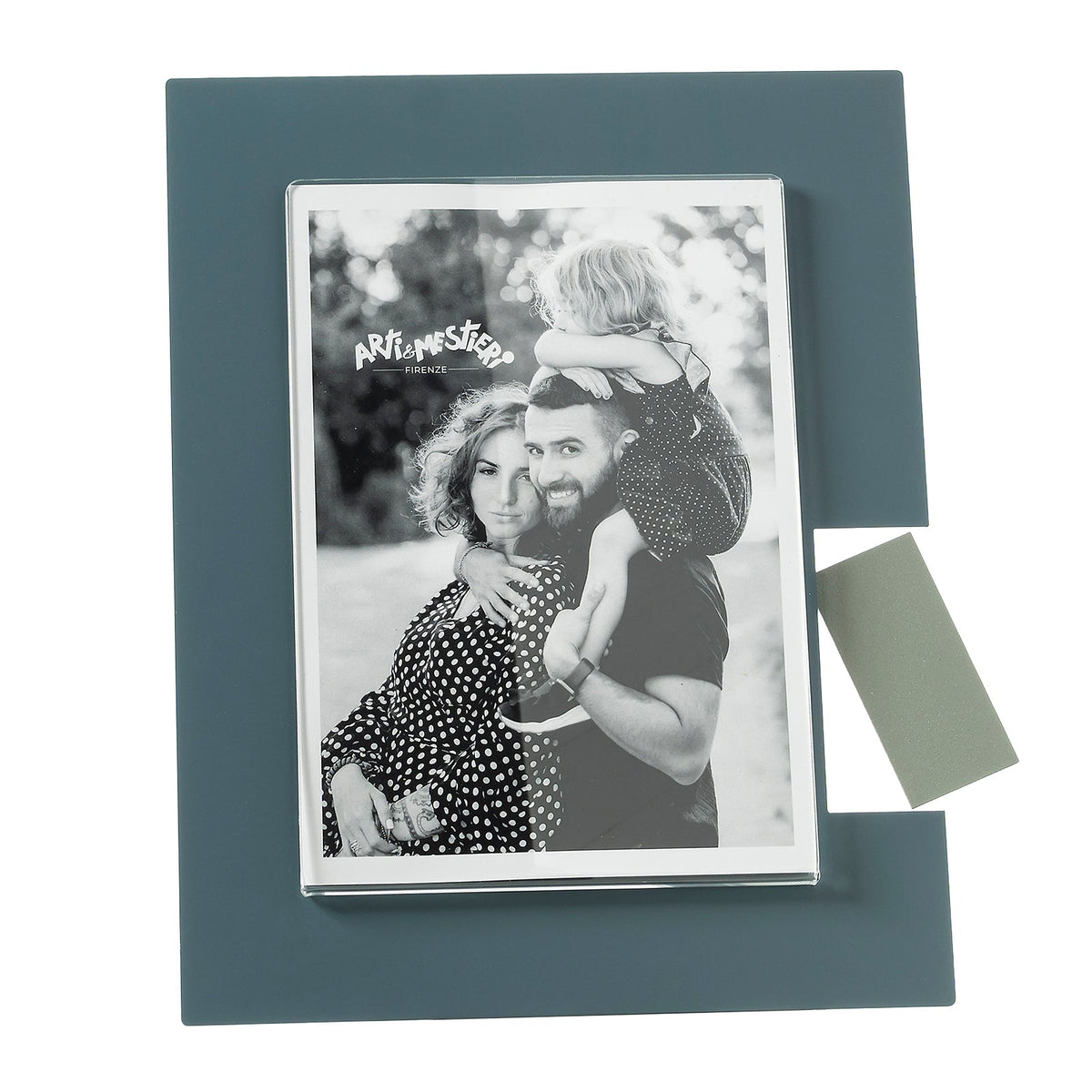 ARTI & MESTIERI Portafoto di Design Bliko Grande Petrolio Giada 24,5x19,5cm