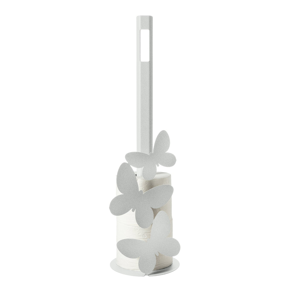 Porta carta igienica Farfalle Arti & Mestieri in ferro bianco marmo 50x15 cm