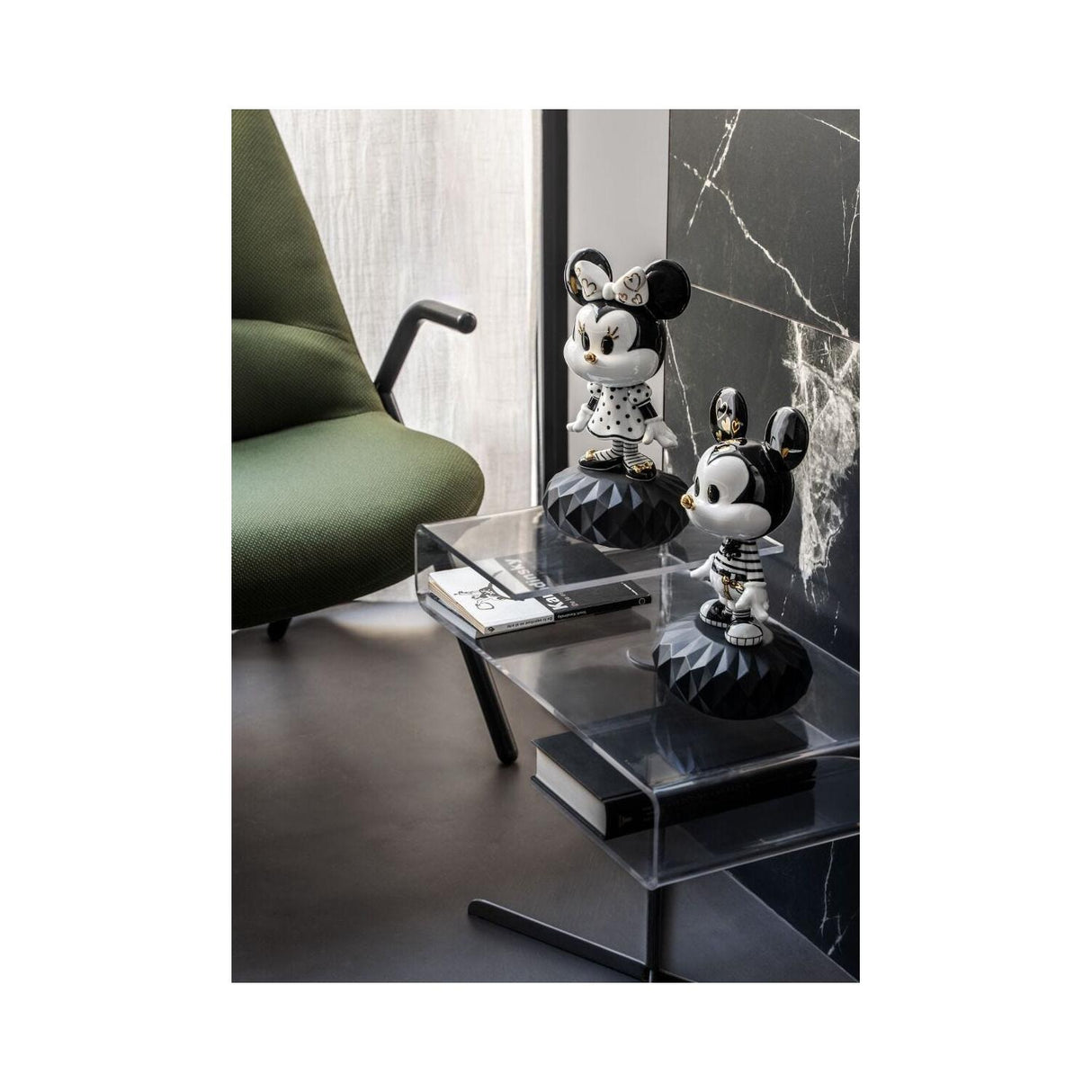 LLADRO' Scultura Minnie in Black And White 31x17cm Porcellana