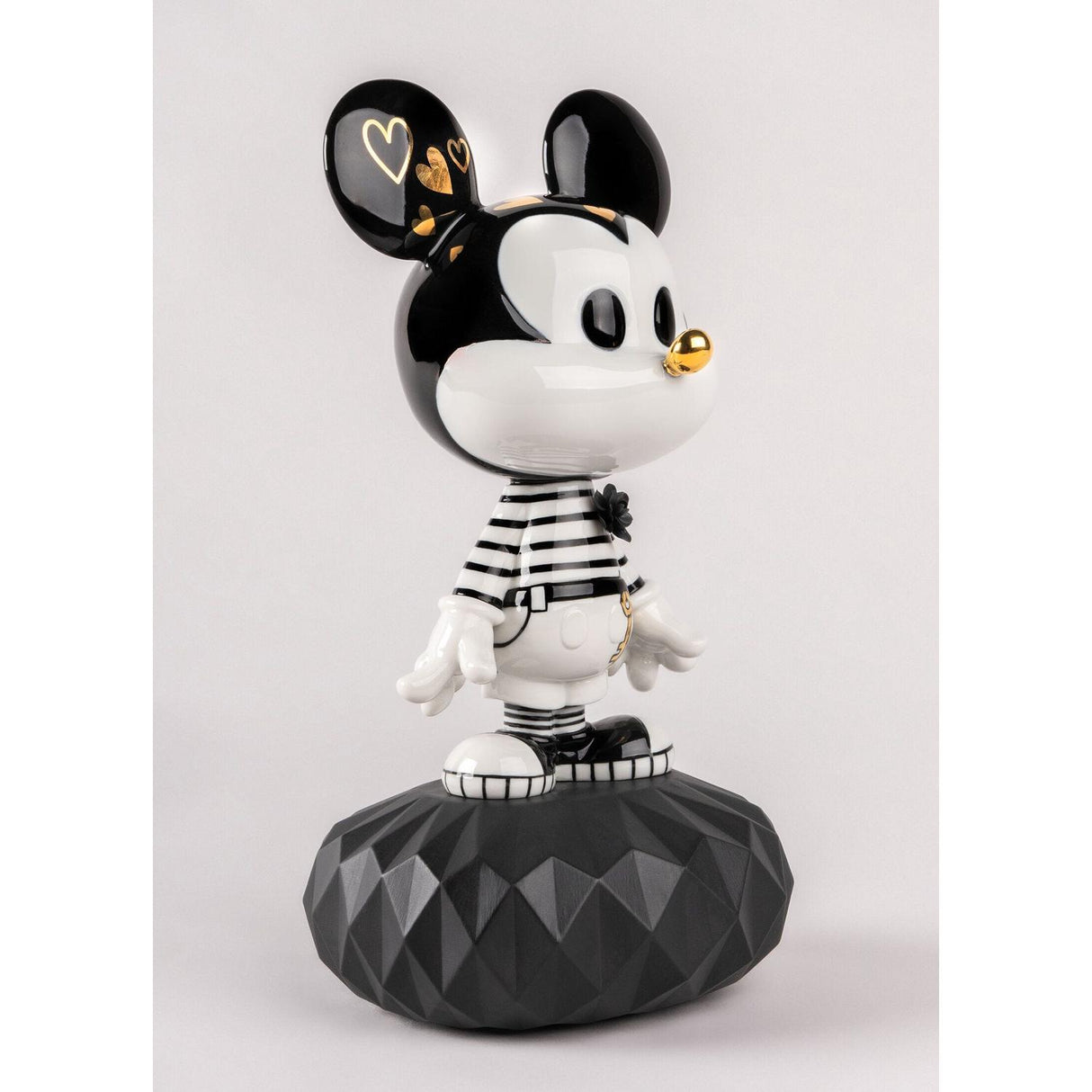 Lladró Scultura Mickey in Black And White 31x17cm Porcellana