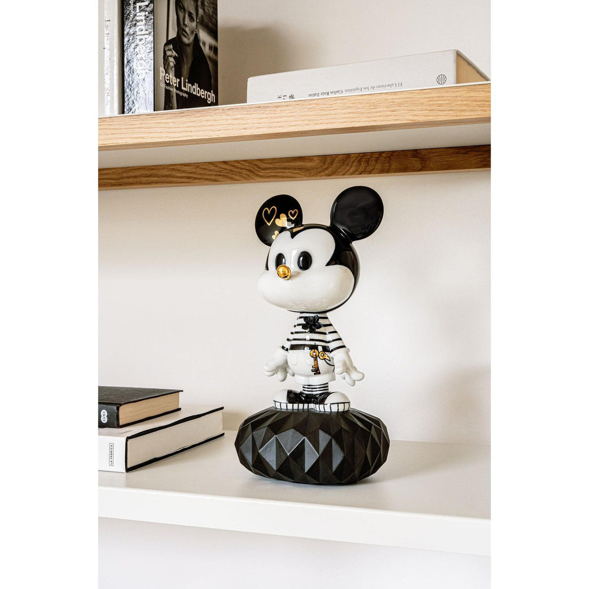 Lladró Scultura Mickey in Black And White 31x17cm Porcellana