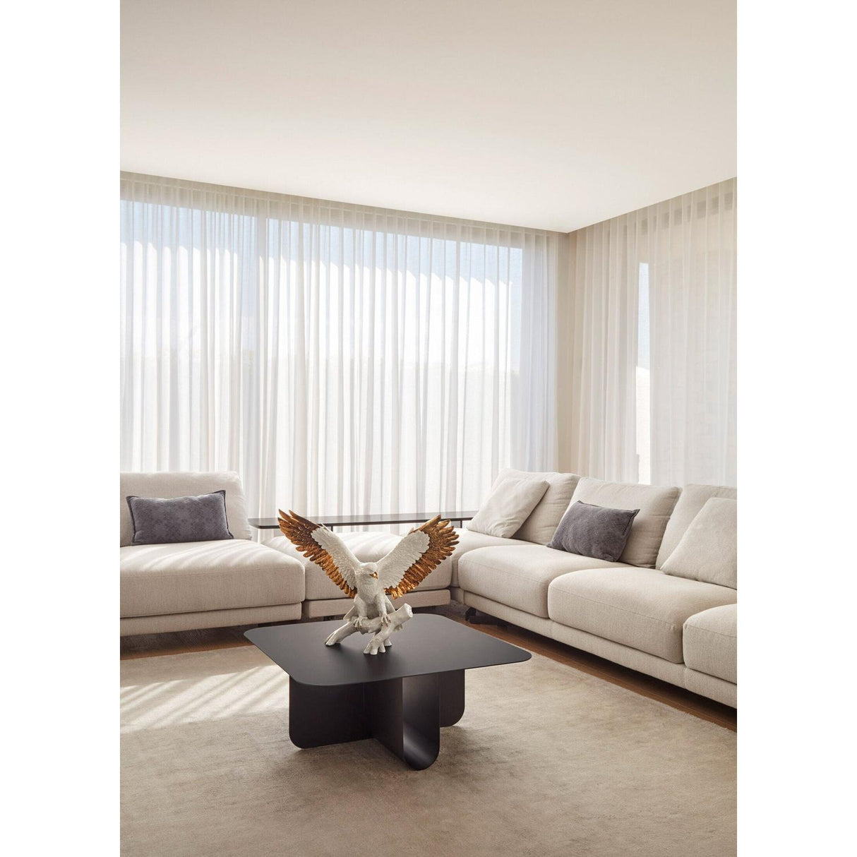 Lladró Aquila Bianco Rame 48x57cm Porcellana