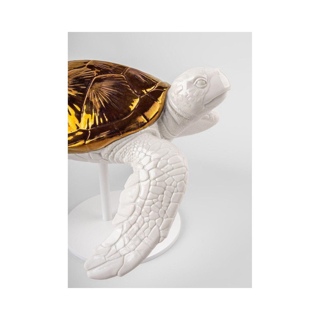 LLADRO' Scultura Tartaruga Marina II Bianco Rame 20x24cm Porcellana