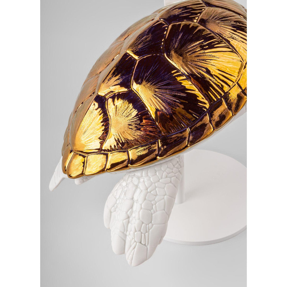 Lladró Scultura Tartaruga Marina I Bianco Rame 19x33cm Porcellana