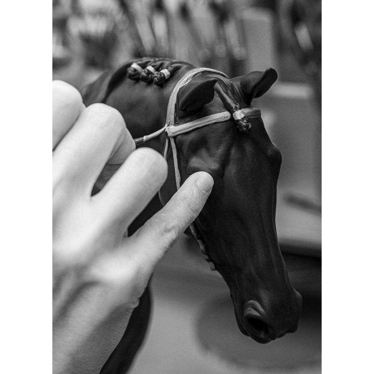 Lladró Scultura Cavallo Purosangue Inglese 44x56cm Porcellana