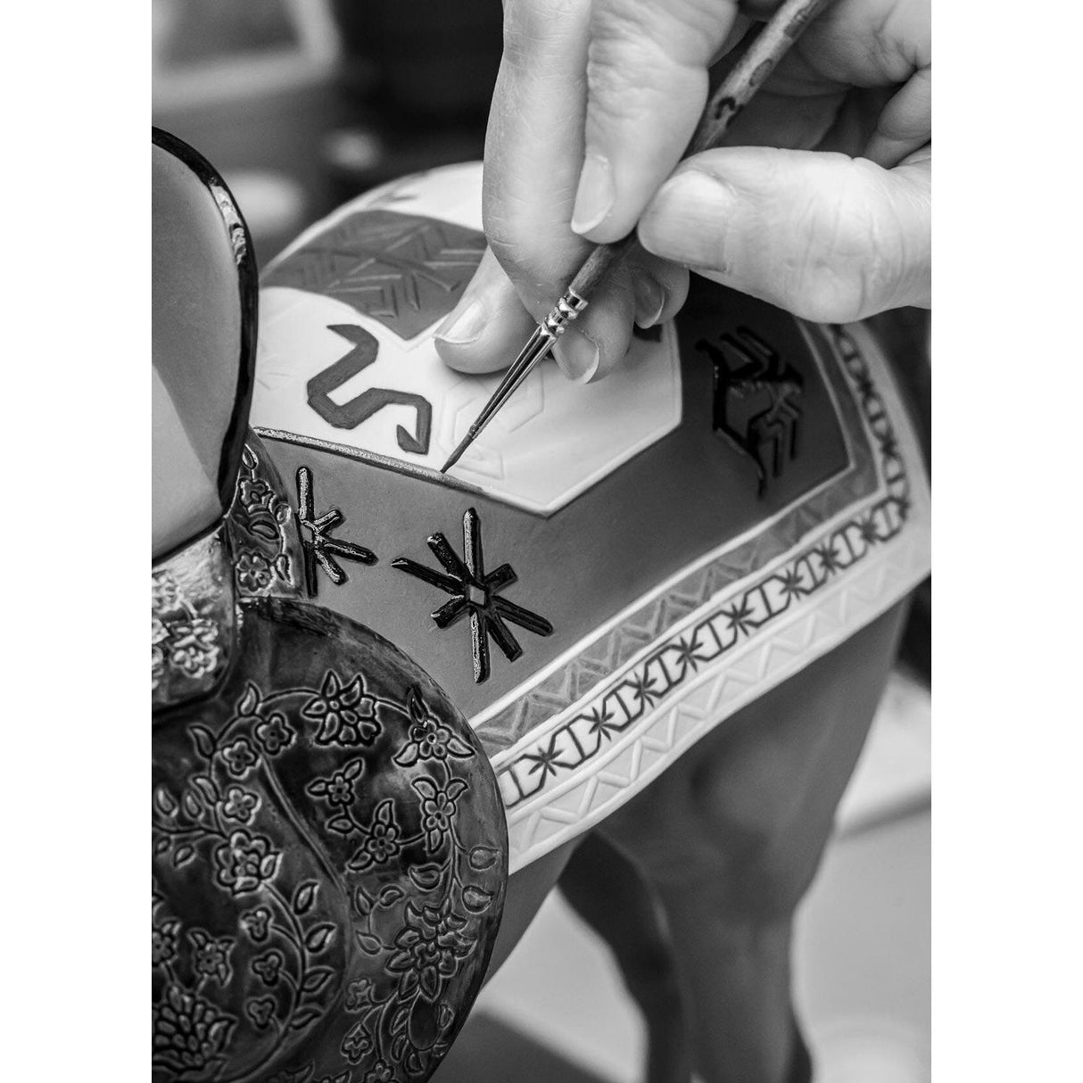 Lladró Scultura Cavallo Karabakh Serie Limitata 49x53cm Porcellana