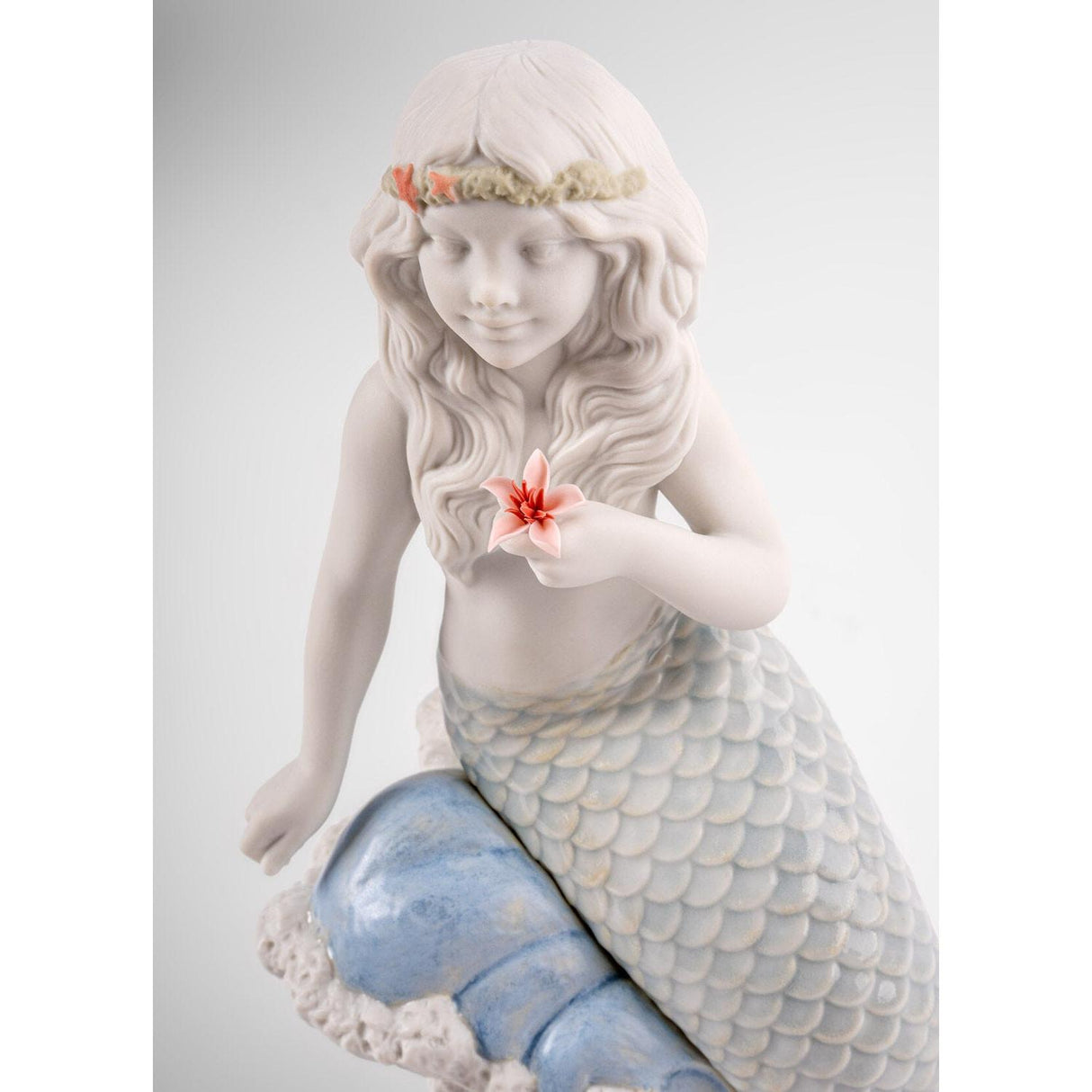 Lladró Figurina Sirenetta Dell'Oceano 23x13cm Porcellana