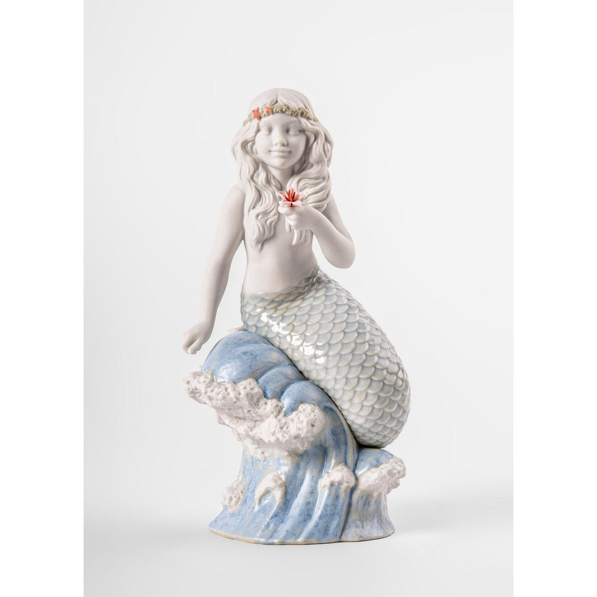 Lladró Figurina Sirenetta Dell'Oceano 23x13cm Porcellana