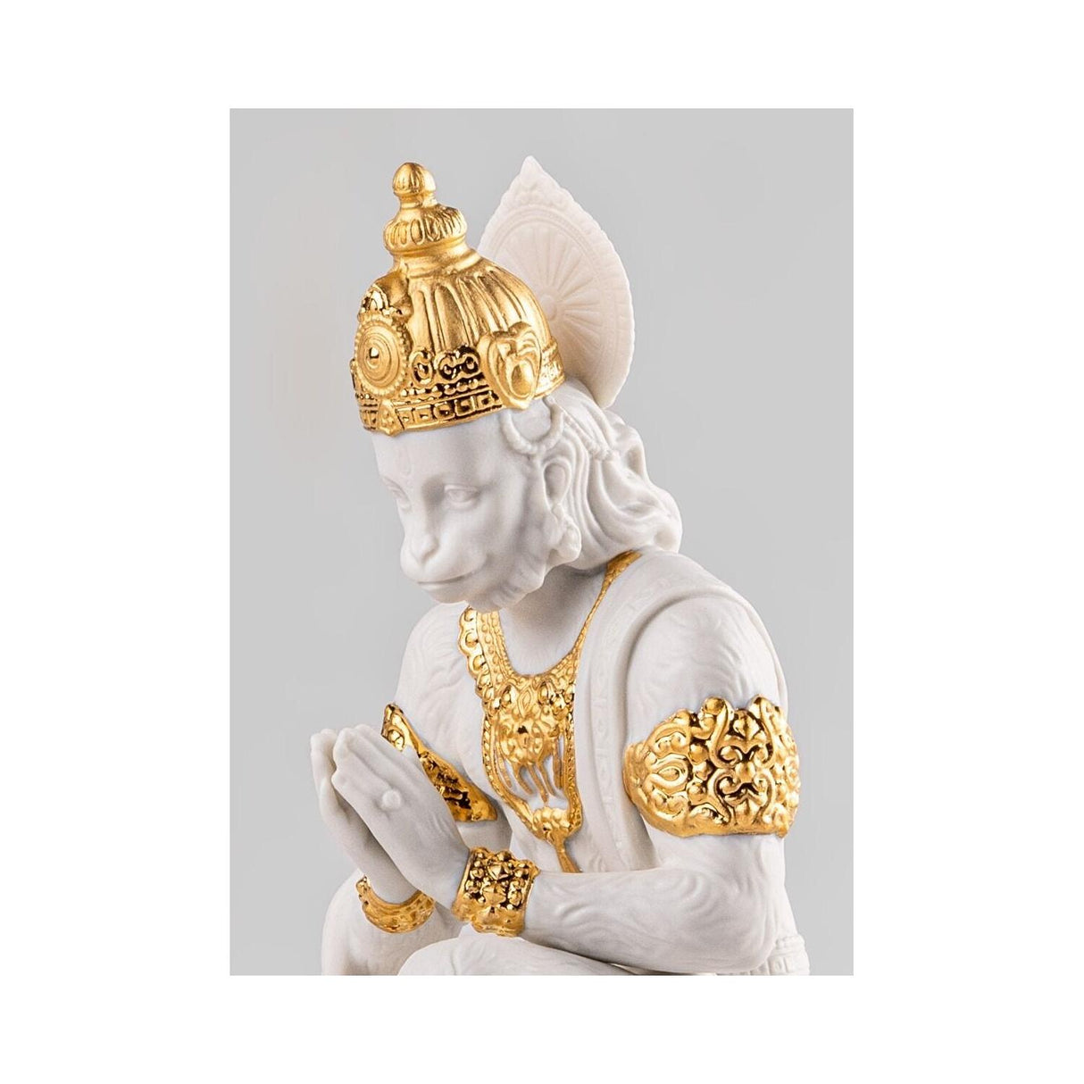 Lladró Scultura Hanuman Lustro Oro 19x10cm Porcellana