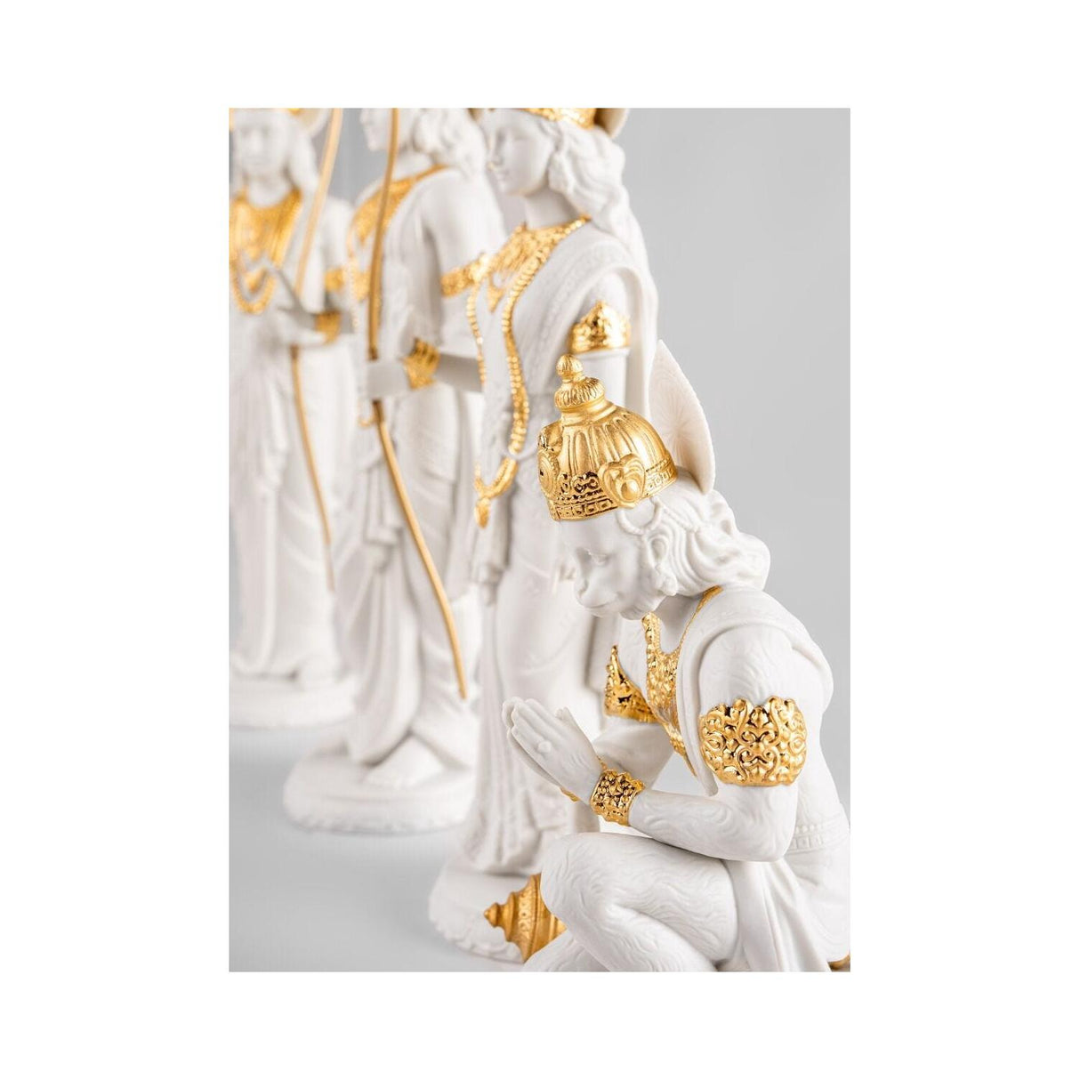 Lladró Scultura Hanuman Lustro Oro 19x10cm Porcellana