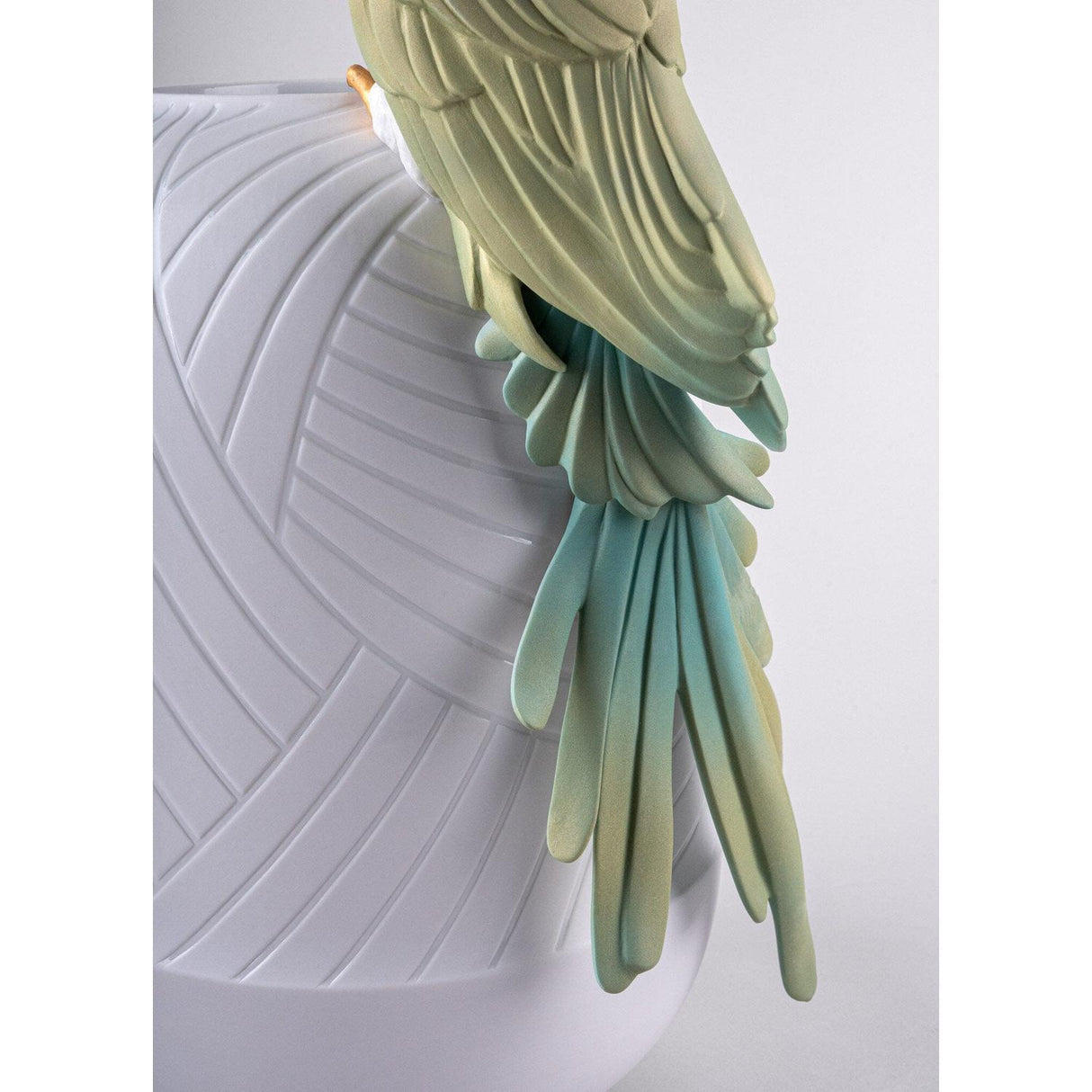 LLADRO' Vaso con Pappagalli 56x29cm Porcellana