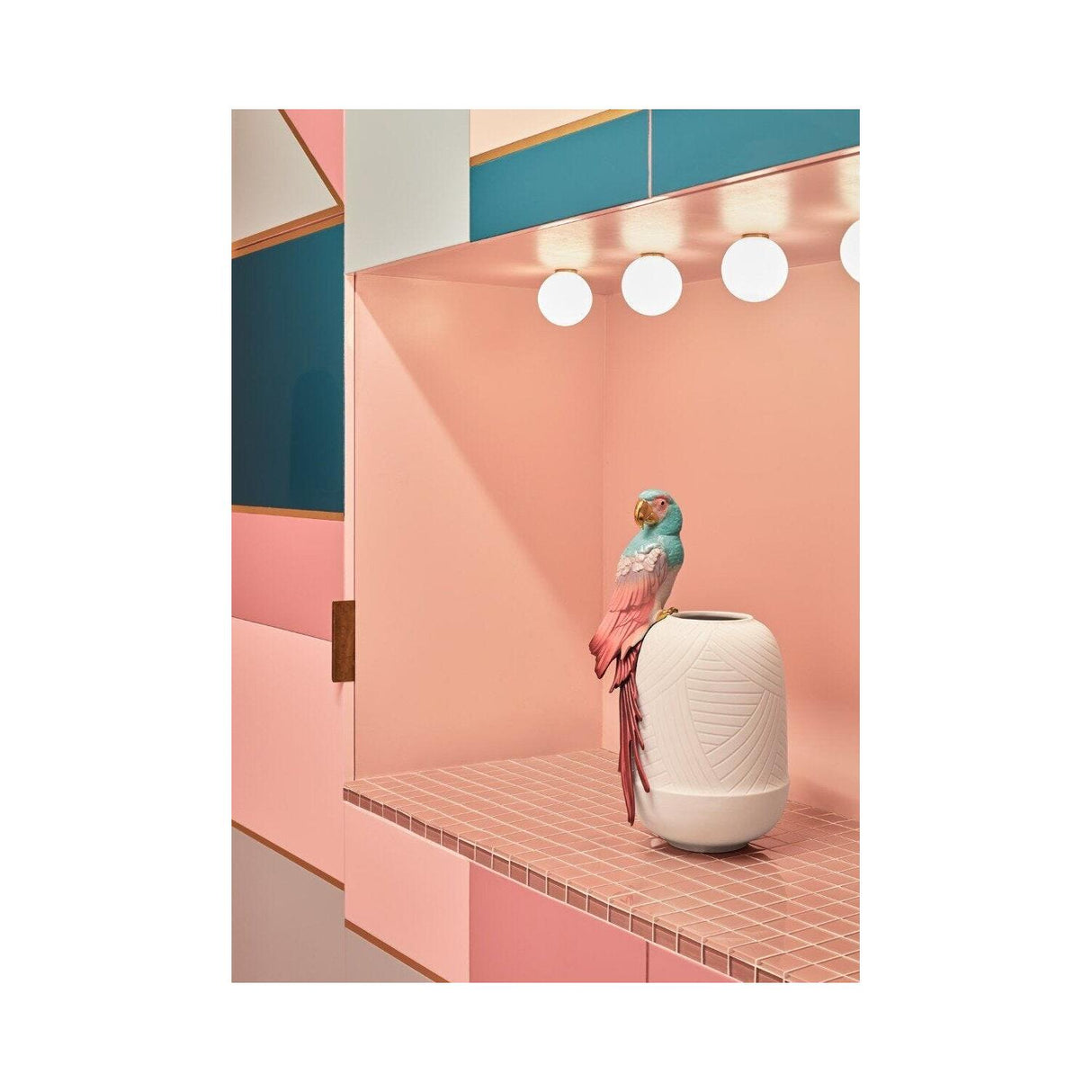 LLADRO' Vaso Ara Rosso 56x29cm Porcellana