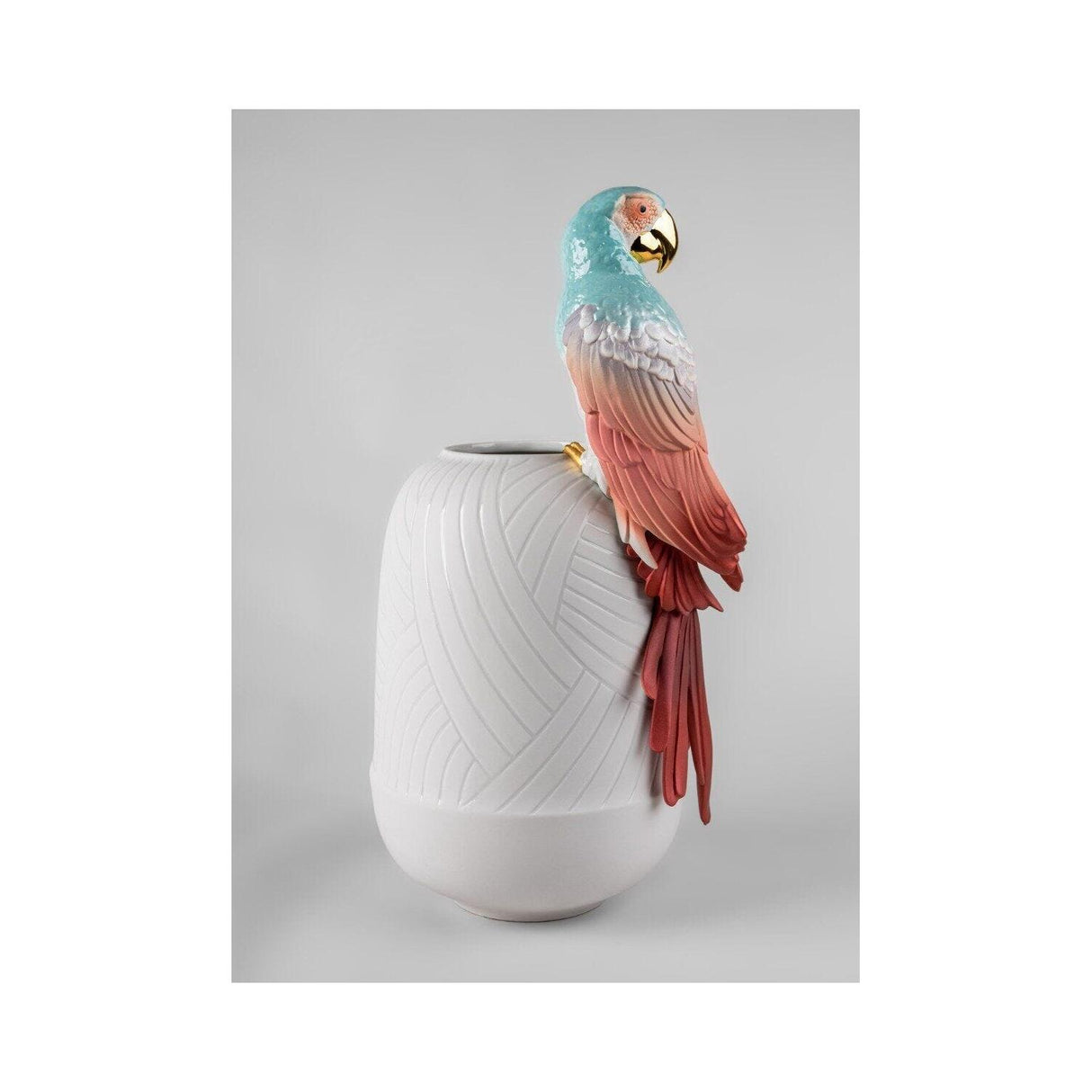 LLADRO' Vaso Ara Rosso 56x29cm Porcellana