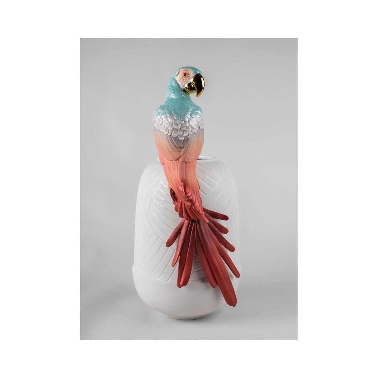 LLADRO' Vaso Ara Rosso 56x29cm Porcellana