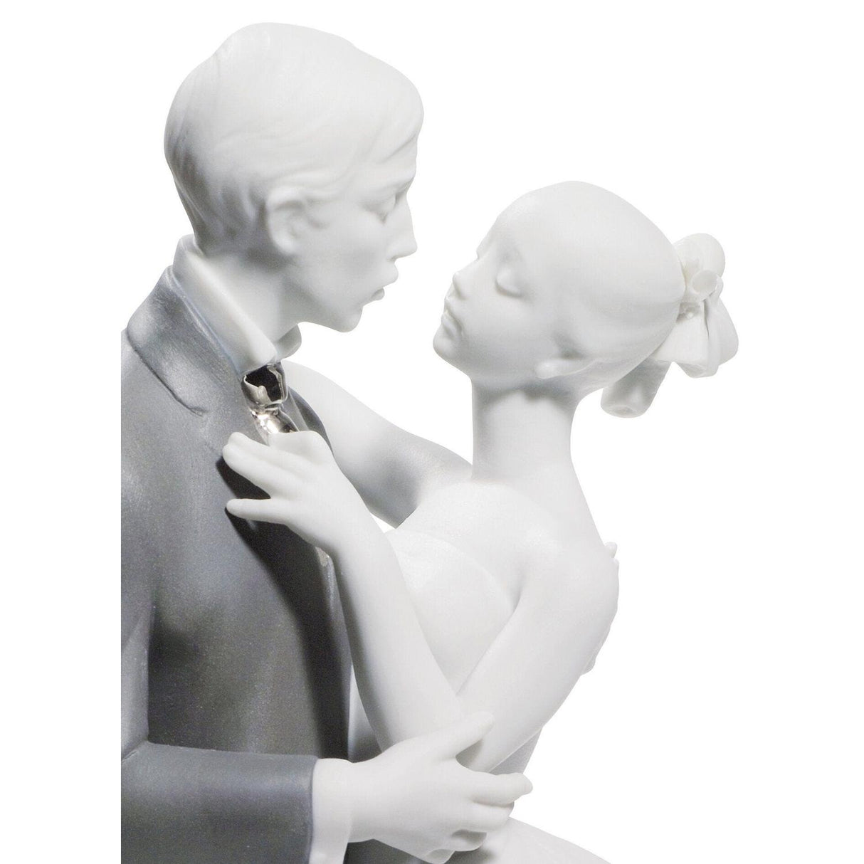 LLADRO' Figurina Coppia Il Valzer Dei Fidanzati Lustro Argento 30x21cm Porcellana