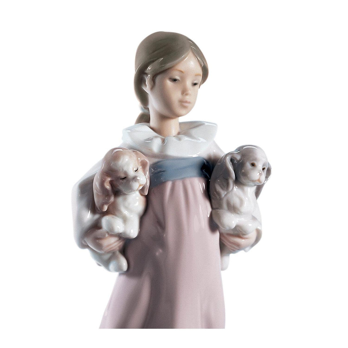 Lladró Figurina Bimba con Cuccioli 20x9cm Porcellana