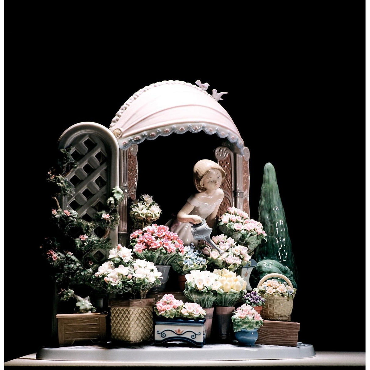 LLADRO' Scultura Donna Fiorire Romantico 30x32cm Porcellana