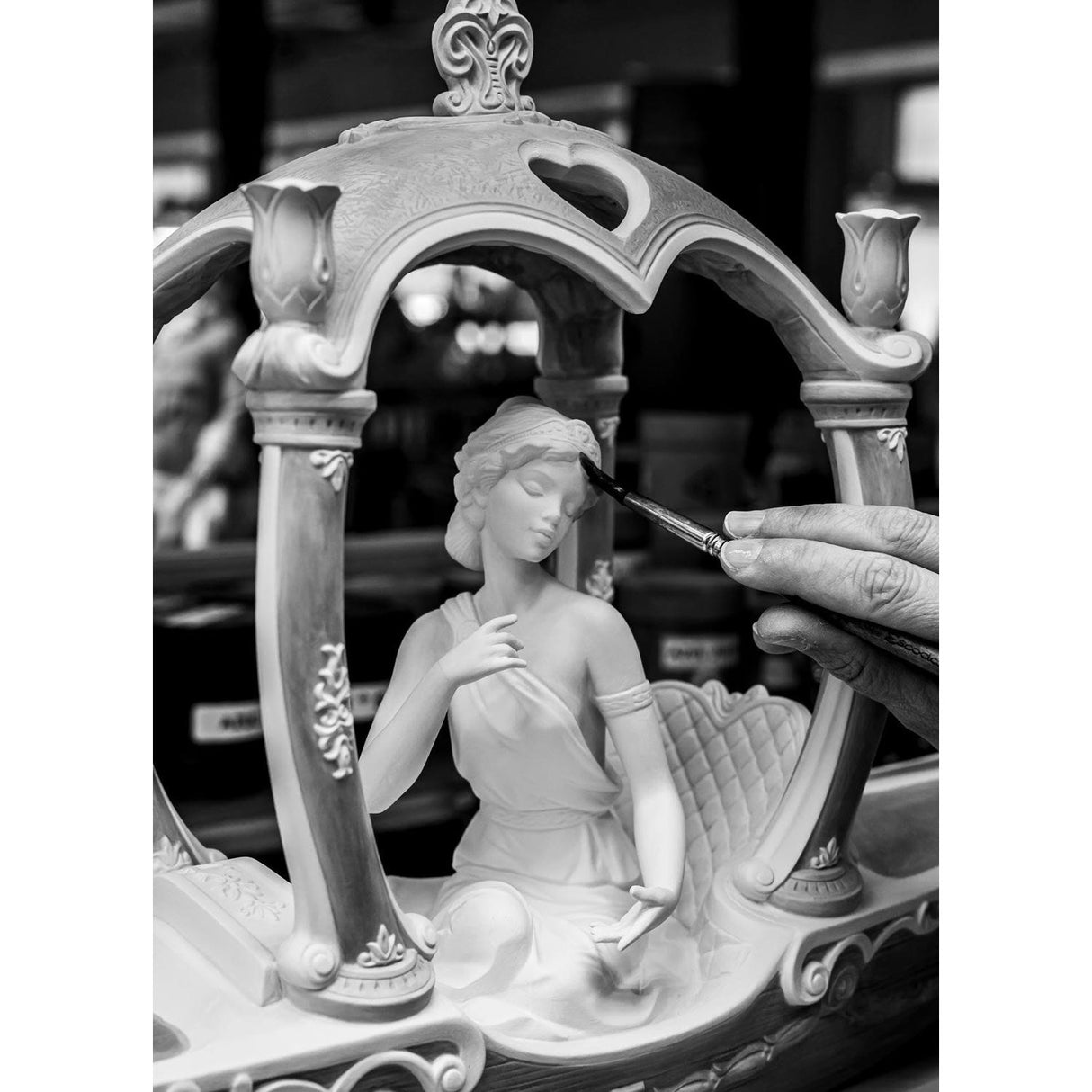 LLADRO' Scultura la Gondola Dell'Amore Edizione Limitata 34x74cm Porcellana