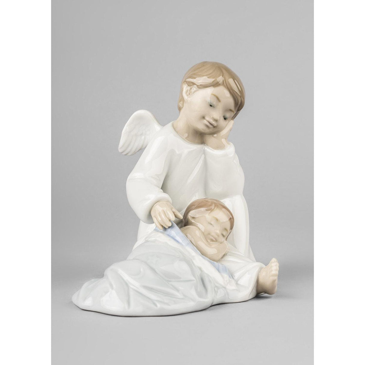 Lladró Figurina Il Mio Angelo Custode Blu 14x14cm Porcellana