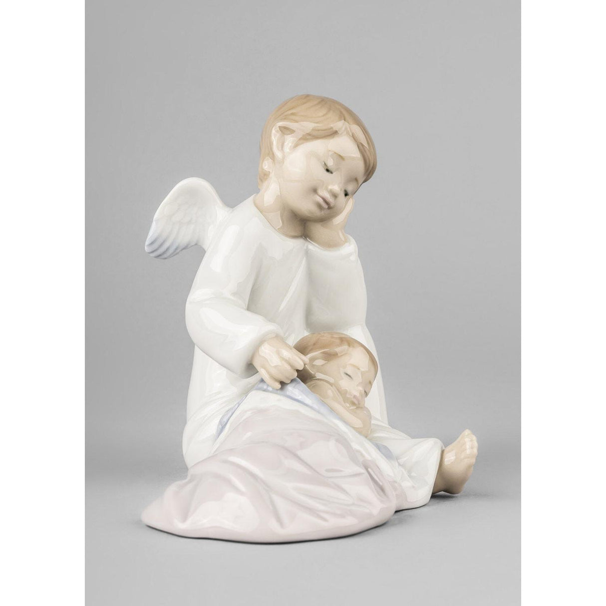 Lladró Figurina Il Mio Angelo Custode Rosa 14x14cm Porcellana