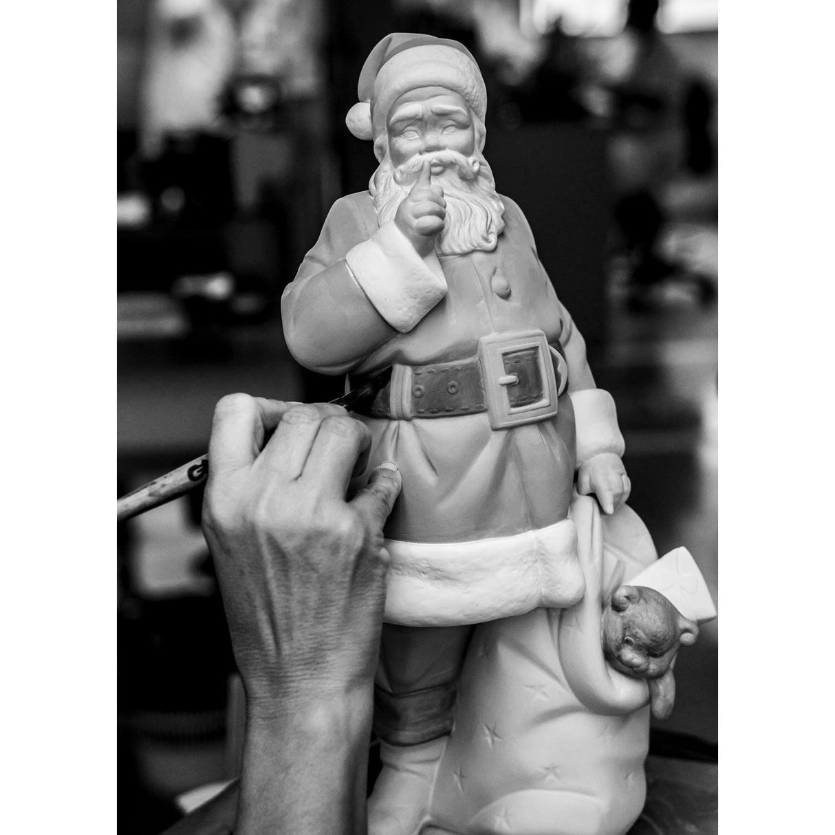 LLADRO' Scultura E' Arrivato Babbo Natale 33x17cm Porcellana
