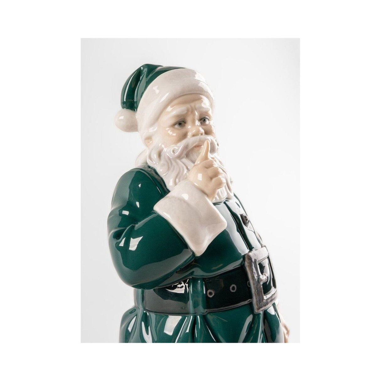 Lladró Figura E' Arrivato Babbo Natale Verde 33x17cm Porcellana