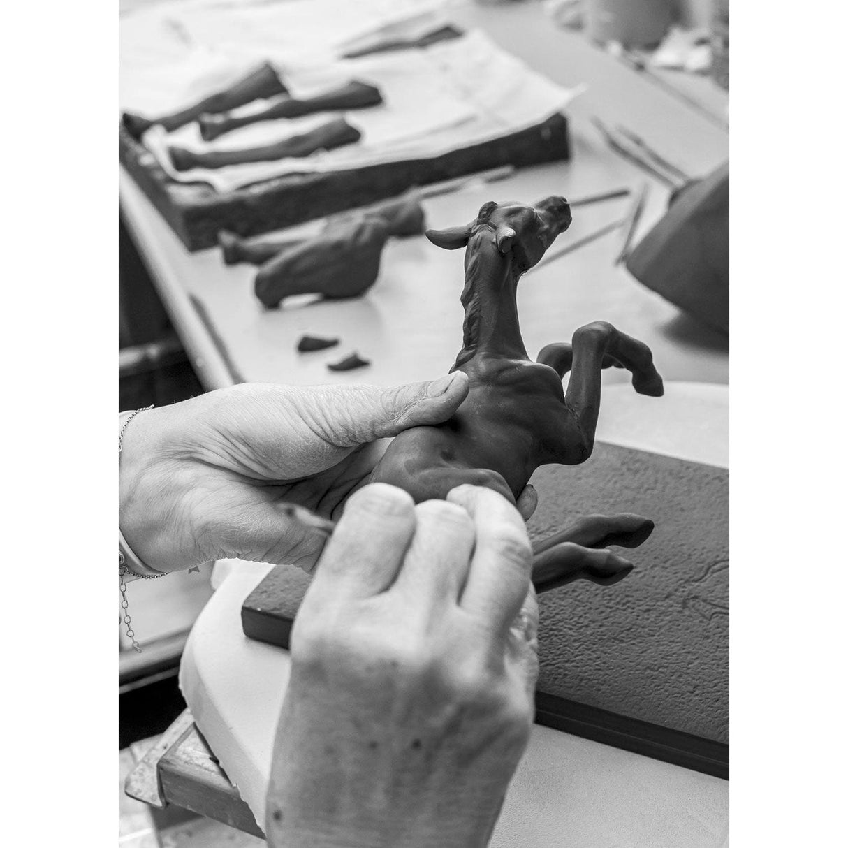 Lladró Cavalla e Puledro 27x39cm Porcellana