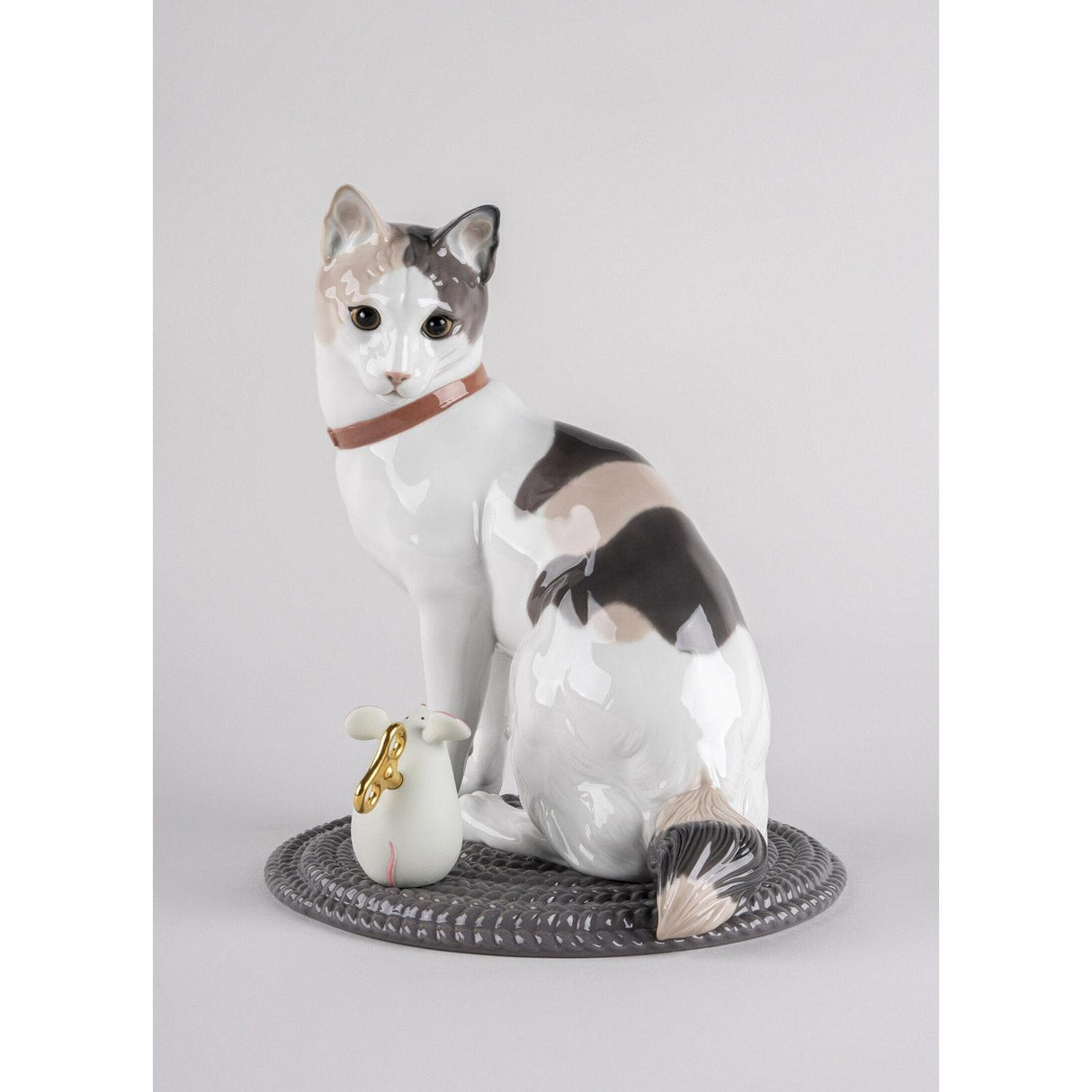 Lladró Giocando Al Gatto e Il Topo 33x22cm Porcellana