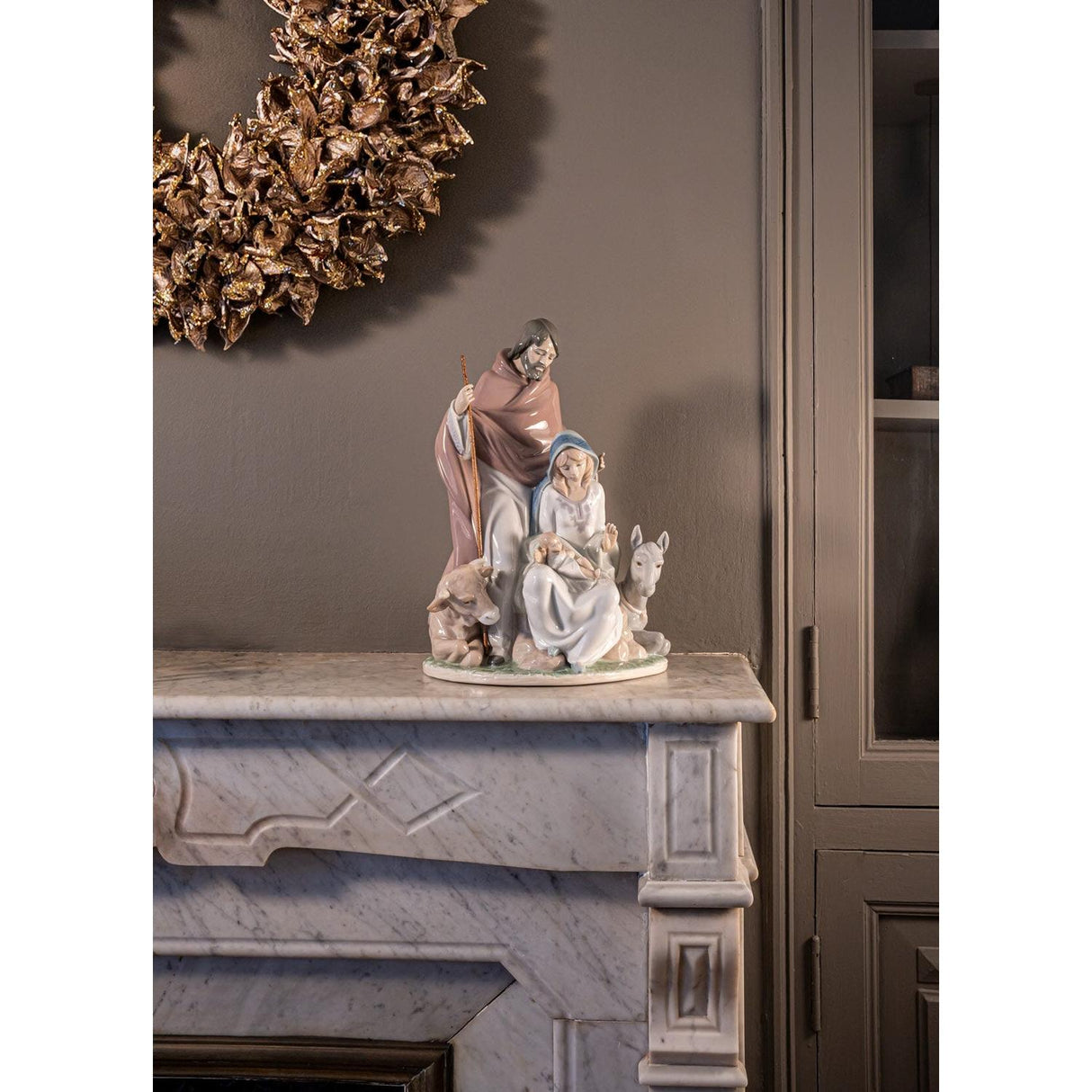 Lladró Figurina Natività Evento Gioioso 38x26cm Porcellana