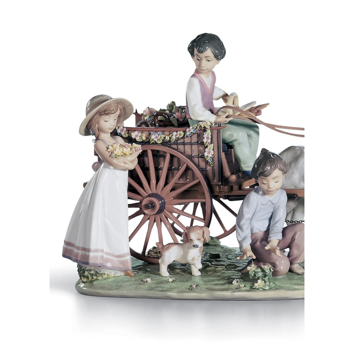 LLADRO' Scultura Bimbi Una Gita Edizione Limitata 29x47cm Porcellana