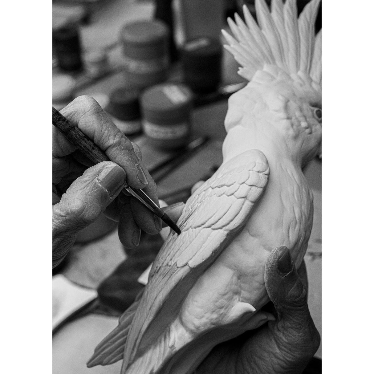 LLADRO' Vaso Cacatua 51x27cm Porcellana