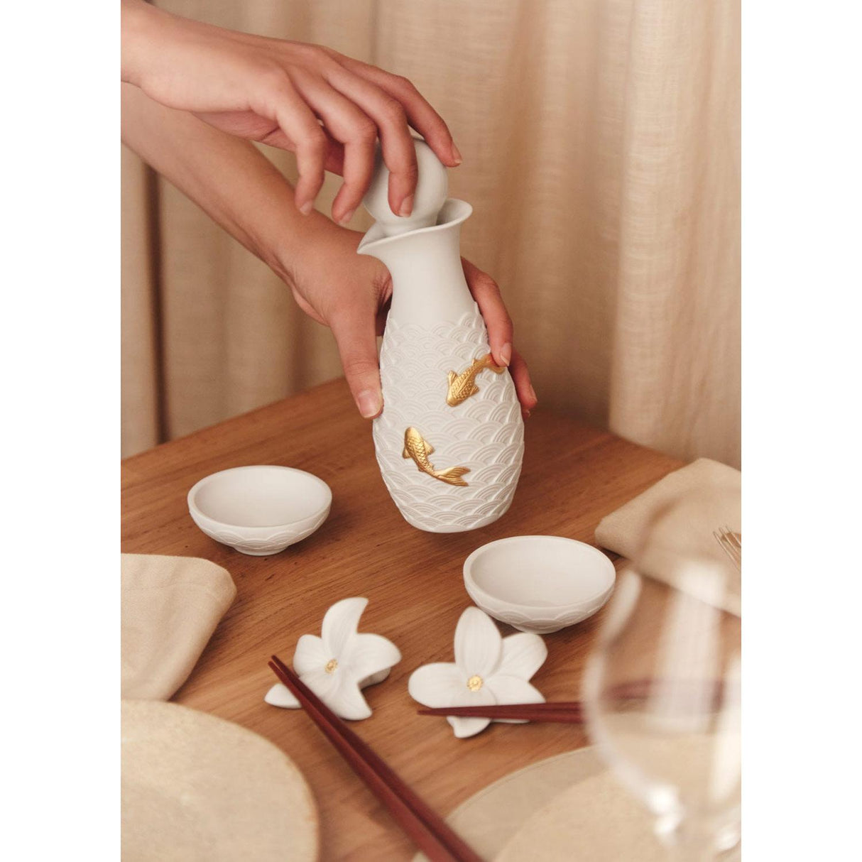 LLADRO' Set da Soia Koi 21x24cm Porcellana