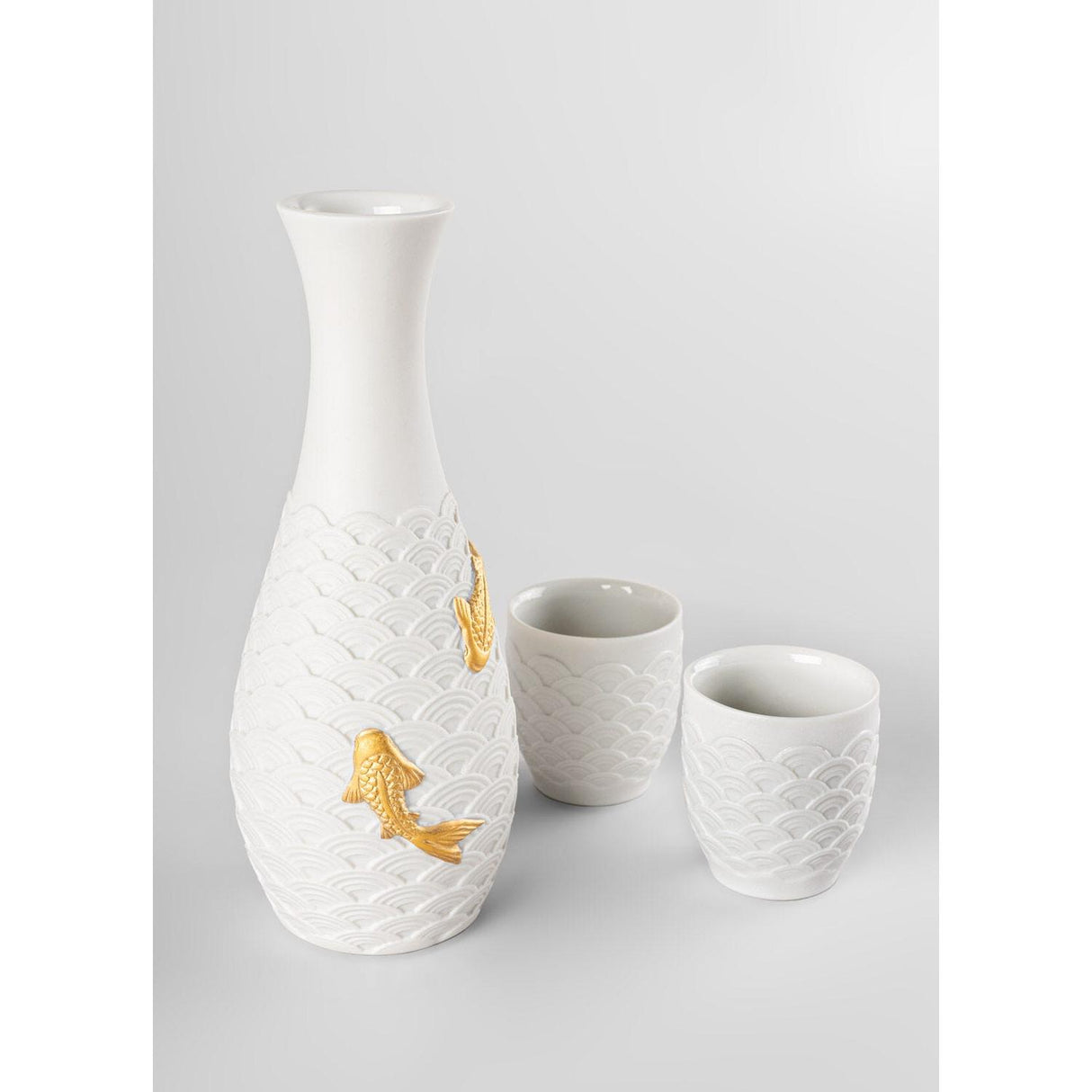LLADRO' Set da Sake Koi 18x17cm Porcellana