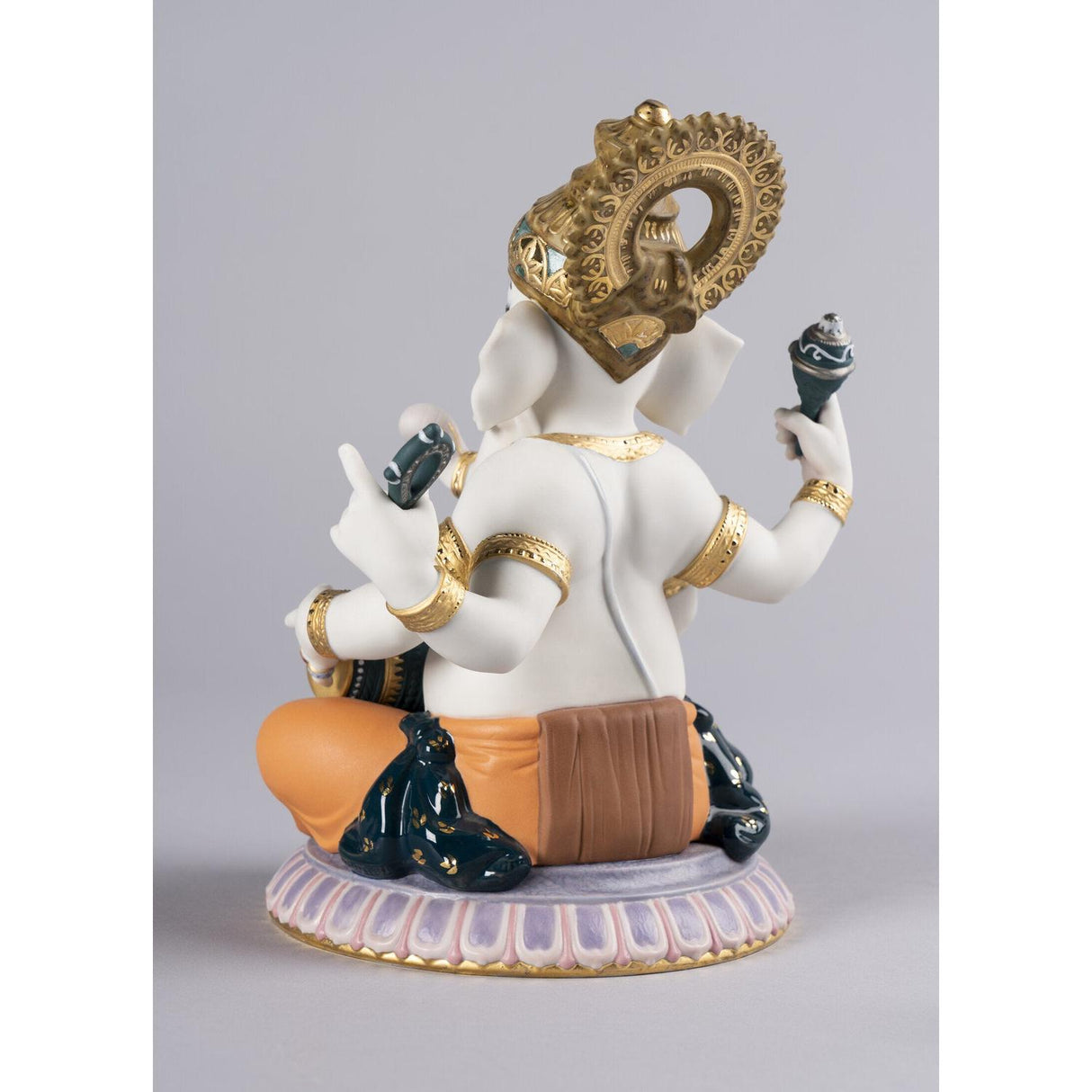Lladró Figurina Ganesha con Mridangam Edizione Limitata 23x18cm Porcellana