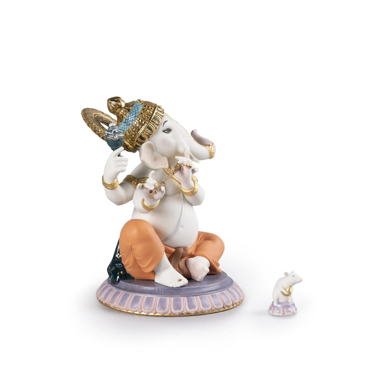 Lladró Figurina Ganesha con Bansuri Edizione Limitata 23x19cm Porcellana
