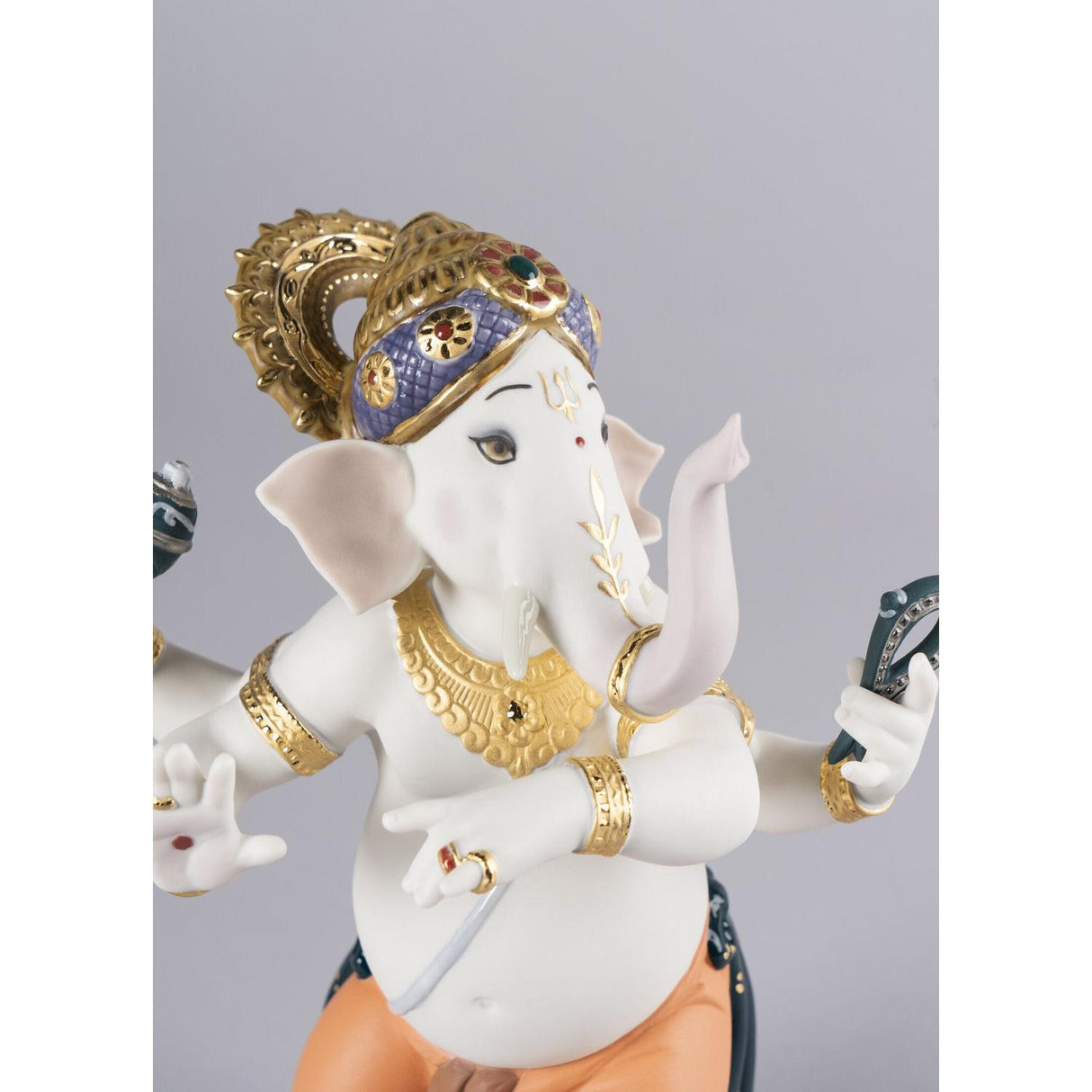 Lladró Figurina Ganesha Danzante Edizione Limitata 27x18cm Porcellana