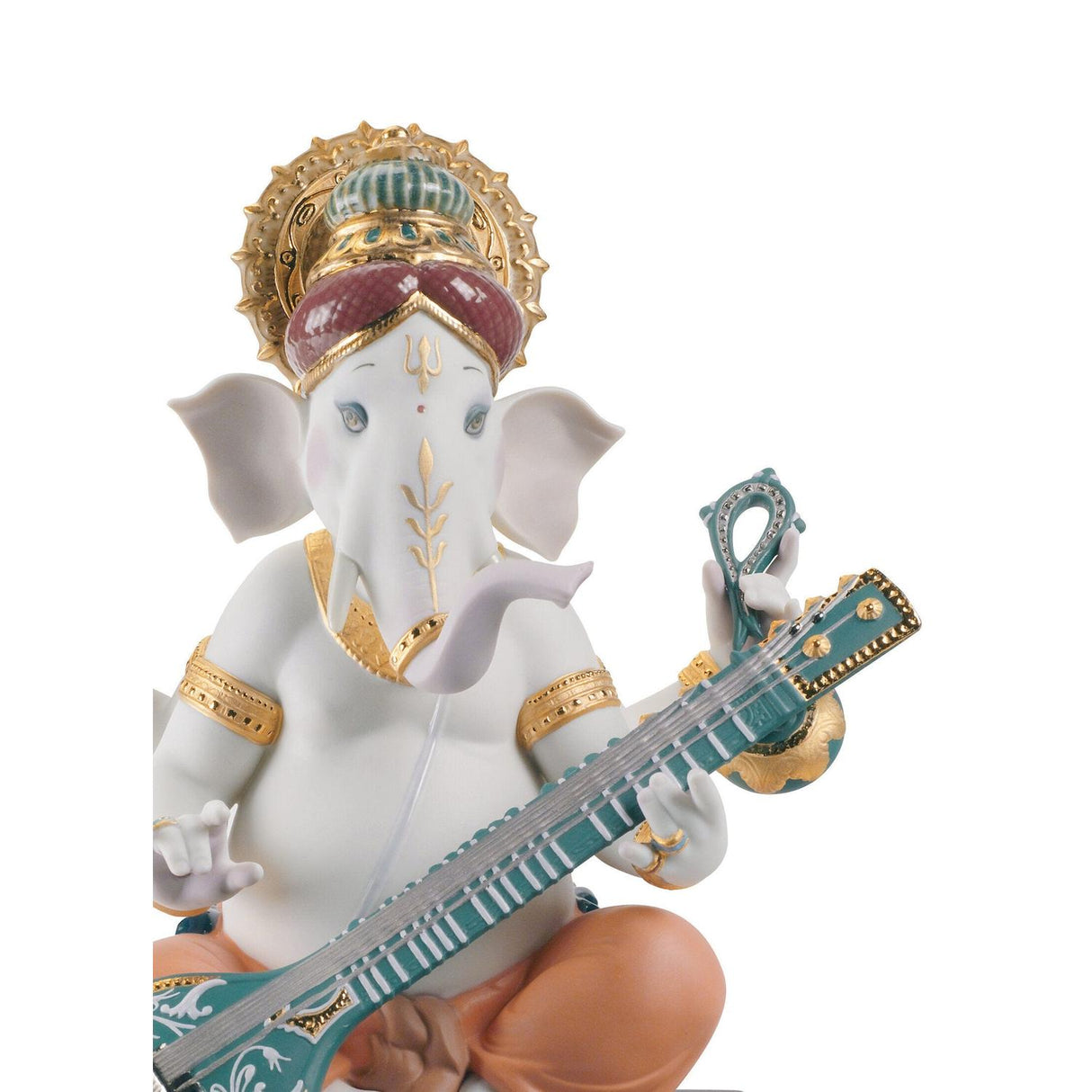 Lladró Figurina Ganesha con Veena Edizione Limitata 23x19cm Porcellana