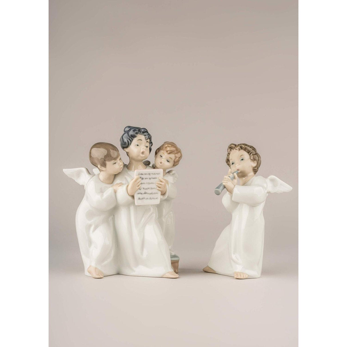 Lladró Figurina Coro di Angeli 18x12cm Porcellana