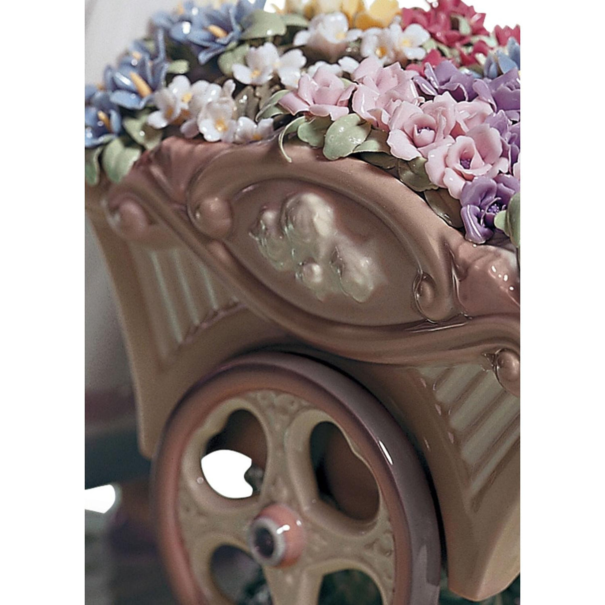 Lladró Figurina Bimba Carriola di Fiori 23x23cm Porcellana